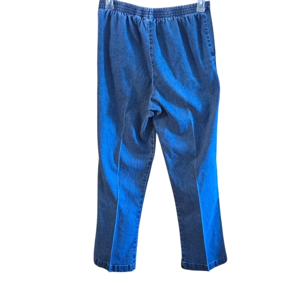 Vintage Alfred Dunner Classic Pullon Women's 10 Denim Blue Jeans Flat Front - Picture 16 of 16